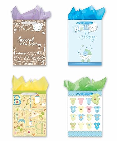 Amazon Com 4 Jumbo Party Gift Bags Baby Shower Gift Bags Set Of