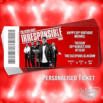 Kevin Hart Irresposible Tour 2018 Concert Geburtstag Party Event Performance Tickets Sommer Brieftasche Geschenk Geschenk Jeder Grosse Jeder Farbe Jeden Text A4 A5 A6 A7 Amazon De Burobedarf Schreibwaren