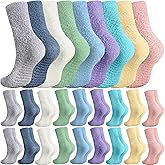 Mepase 24 Pairs Winter Fuzzy Women's Socks - No Slip, Warm, Soft, Grips, Sleep, Fluffy Socks