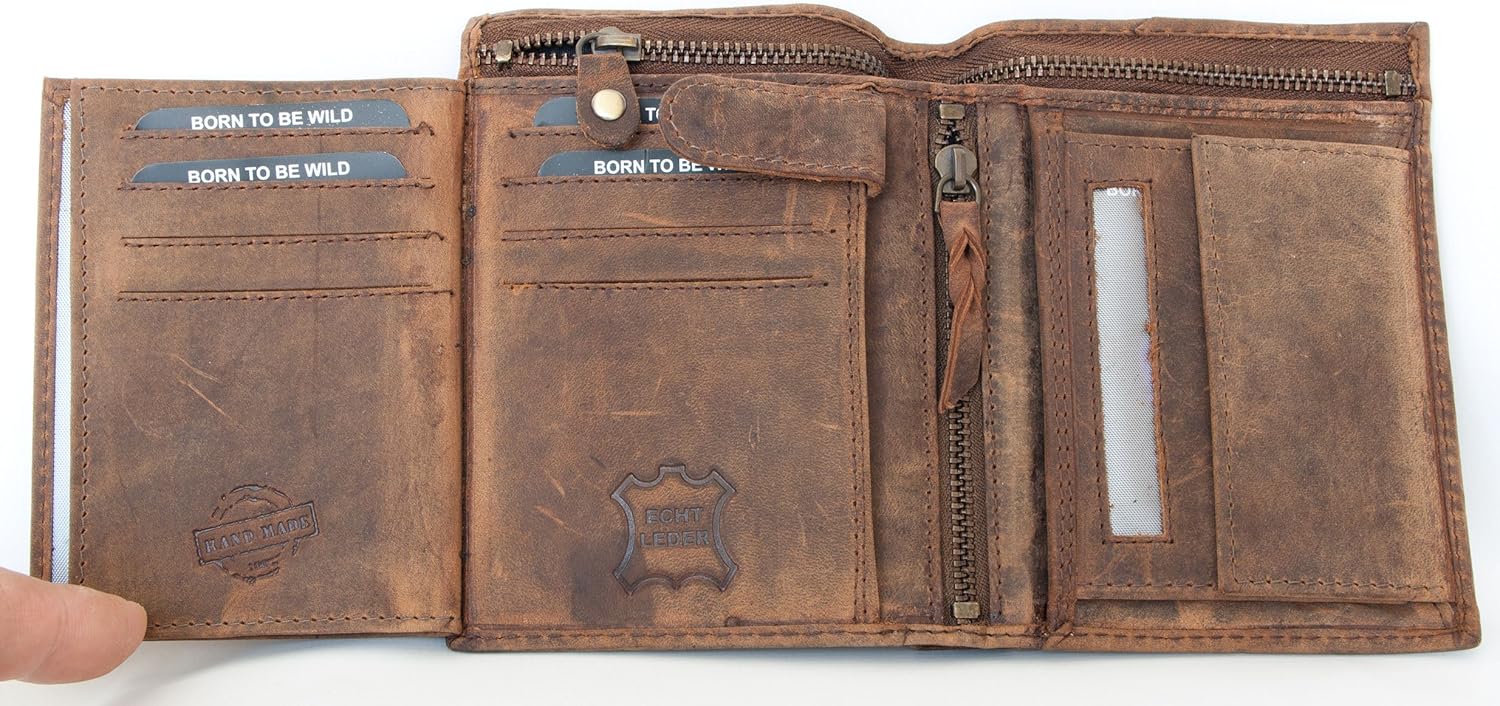 FLW-HL Large Brown Natural Strong Genuine Leather Wallet - Image 5