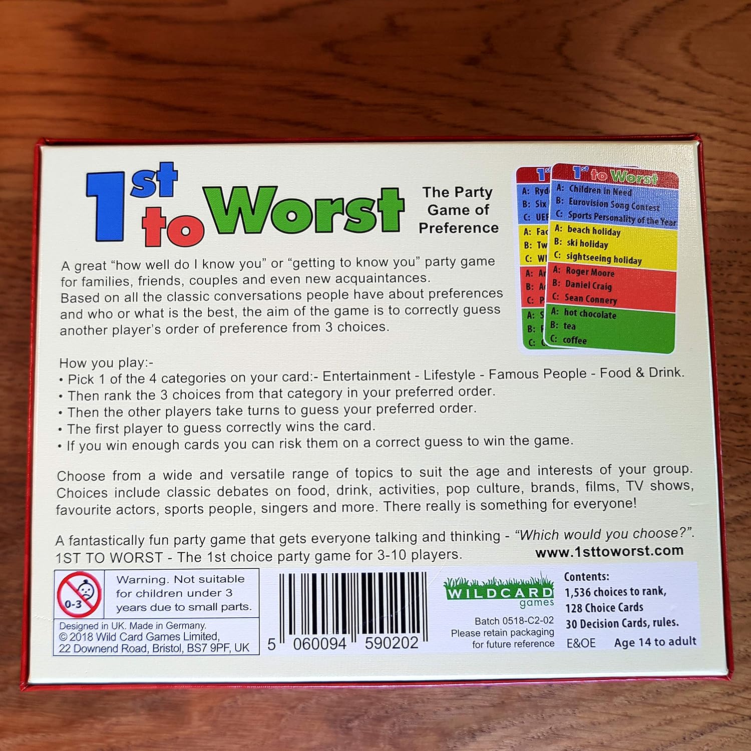 1ST TO WORST!, The classic party game of preference, Guessing a players preferred order from 3 choices - Image 5