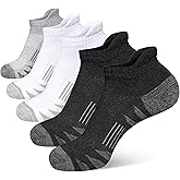 Heyoboy Men's Athletic Cushioned Cotton Socks Anti-blister Wicking Breathable Running Ankle Socks 5 Pairs