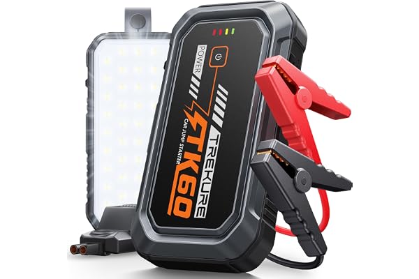 TREKURE 4000A Booster Pack with 2000LM Magnetic Full-Panel Work Light, Portable Car Battery Jump Starter, 12V Battery Booster