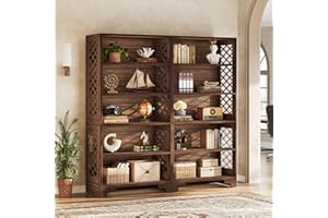 Tribesigns 71" Tall Bookshelf, 6-Tier Large Mid-Century Bookcase, Freestanding Library Open Bookshelves with 5 Storage Shelve