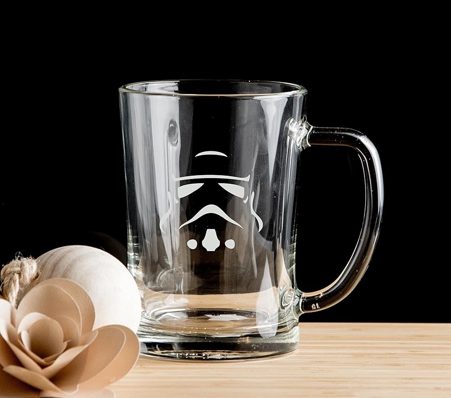 Star Wars Stormtrooper Etched Beer Glass, matching Wine Glasses and