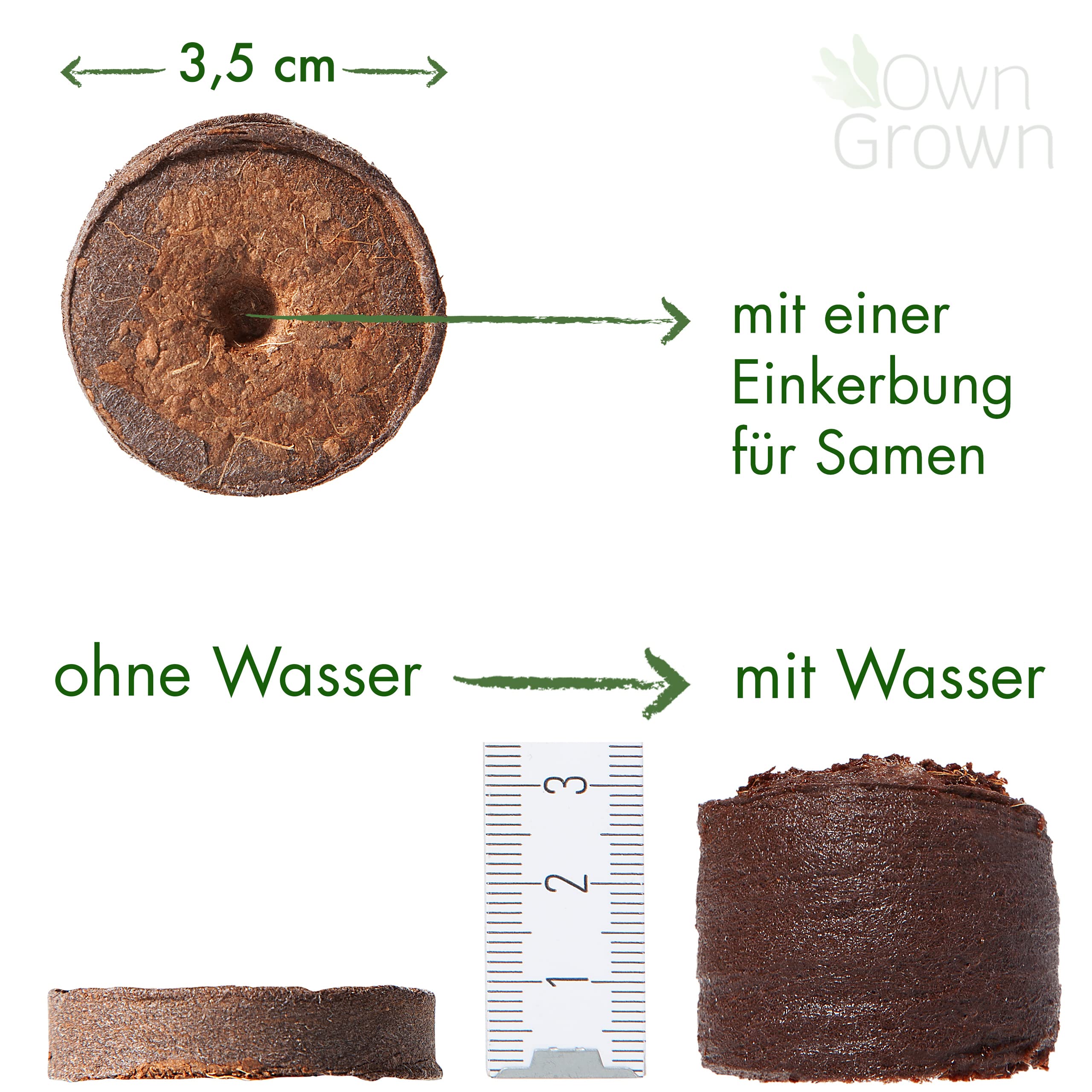 Kokos Quelltabletten mit Nährstoffen – 40 Stück, Kokoserde gepresst zur Pflanzen Anzucht ohne Pikieren, torffrei – Anzucht Erde Kokos von OwnGrown 5