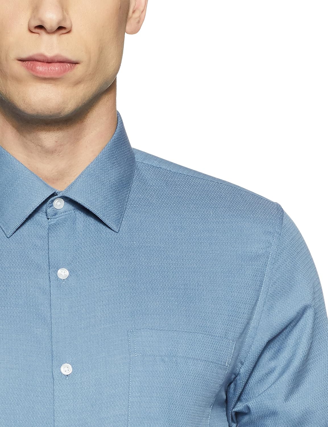 peter england men's plain slim fit formal shirt