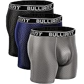 Mens Underwear Briefs 3 Pack,BULLIANT Mesh Athletic Sports Boxer Briefs Low Rise Waisted For Men No Fly