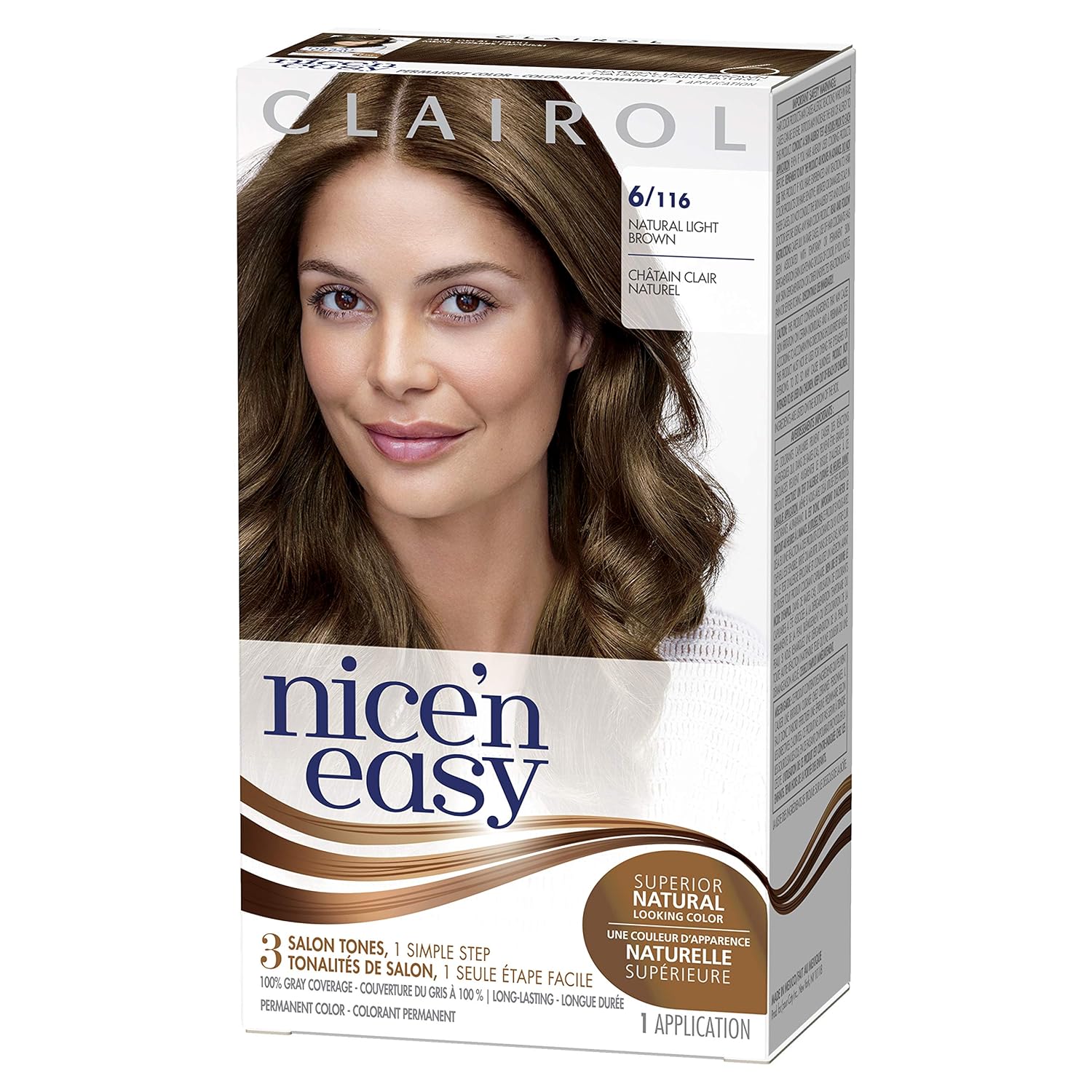 Clairol Nice'n Easy Original Permanent Hair Color, 6 Light Brown, 3 Count : Chemical Hair Dyes : Beauty