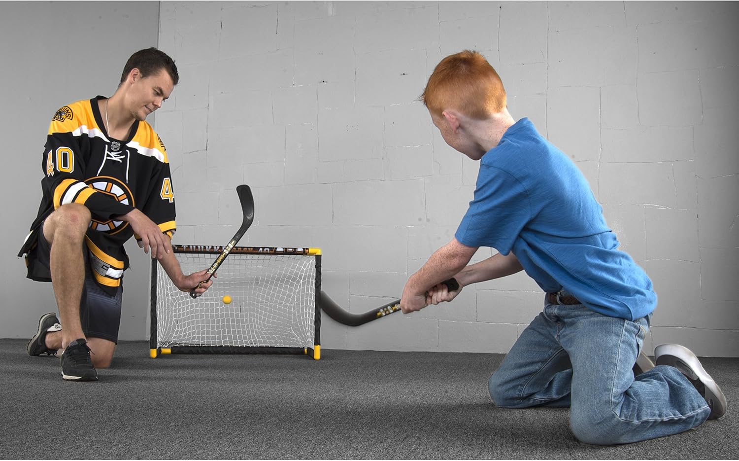 Franklin Sports Tuukka Rask Tuukka Rask Mini Hockey Knee Hockey Goal, Mini Stick, Target & Ball Set - NHL Official Licensed Product : Sports & Outdoors