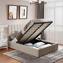 Merax Full Size Upholstered Platform Bed with a