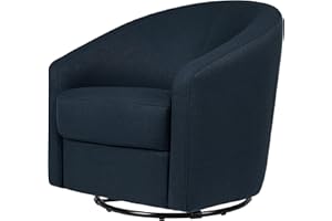 Babyletto Madison Swivel Glider in Performance Navy Eco-Twill, Water Repellent & Stain Resistant, Greenguard Gold and CertiPUR-US Certified