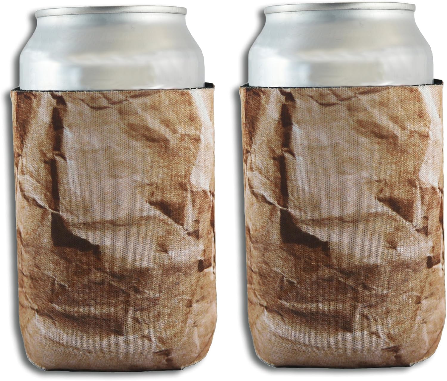 Brown Paper Bag Can Insulated Can Drink Cooler Pack of 2