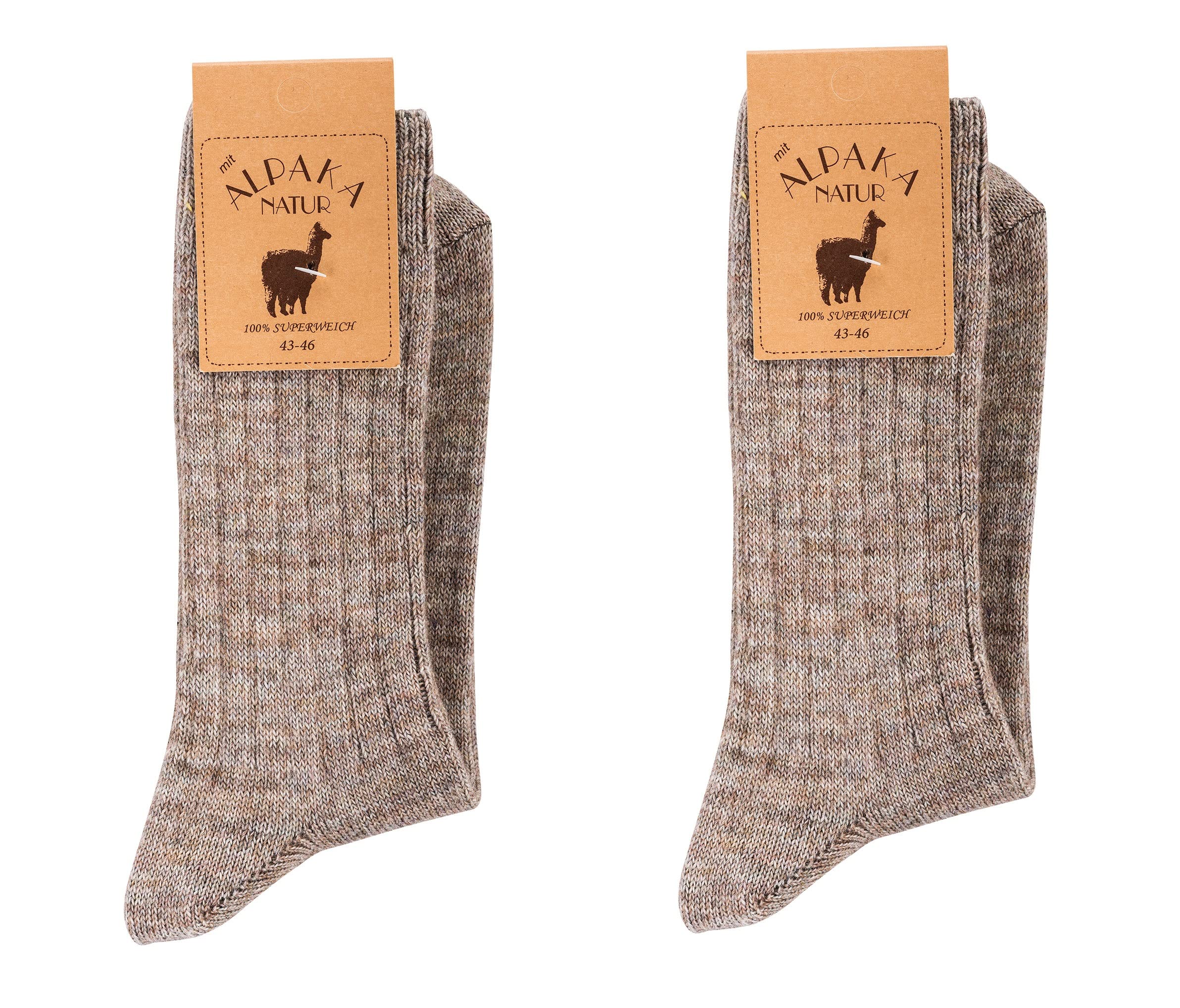 Leo Design Wool Socks, Lambs Wool & Alpaca Blend, 2 pair Norwegian Socks for Men & Women, Thin blend Thermal Socks Winter Walking Boot Dress Socks (Beige, 3-5)