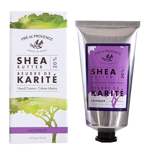 Pre de Provence 20% Natural Shea Butter Hand Cream, For Repairing, Soothing, & Moisturizing Dry Skin - Lavender (2.5 oz)