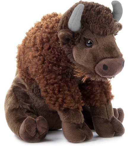 Wild Republic Pocketkins Eco Bison Plüschtier – 12 Cm, Aus Recycelten Materialien, Umweltfreundlich
