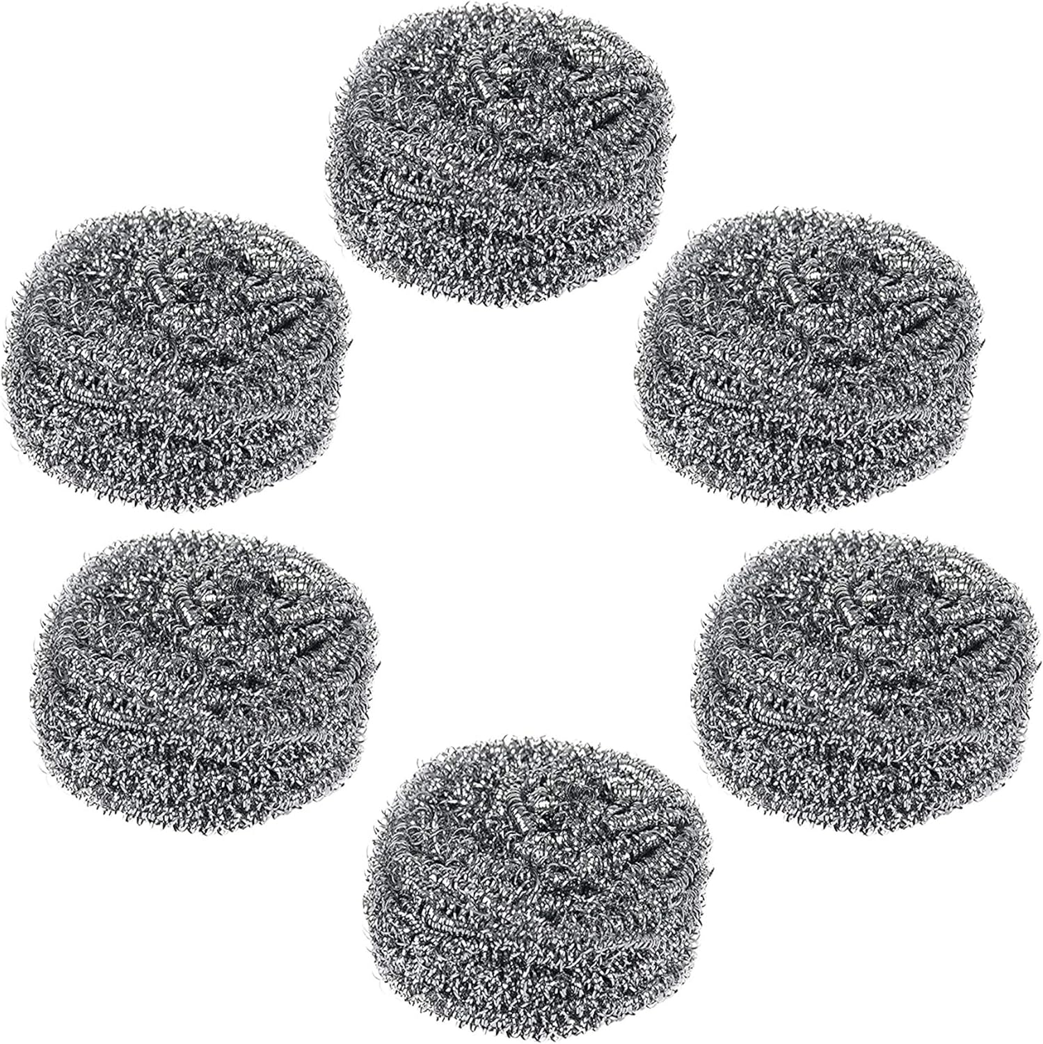 WIDFOX Stainless Steel Wool Scrubber for Kitchen Tool 6pc