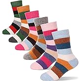 ProEtrade Merino Wool Socks for Kids Toddlers Boys Girls Thick Thermal Warm Winter Hiking Heavy Cozy Crew Socks 6 Pack
