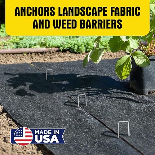6-Inch Landscape Sod Staples – Sturdy Garden Stakes, Weed Barrier Pins, Galvanized Iron, 50-Pack (assumed) 2 thumbnail image
