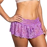 Pin Up Doll, Women's Lace Skirt, Mini Skirt for Women, Girls Short Sheer Lace Bottom, Available in Small Through XX-Large