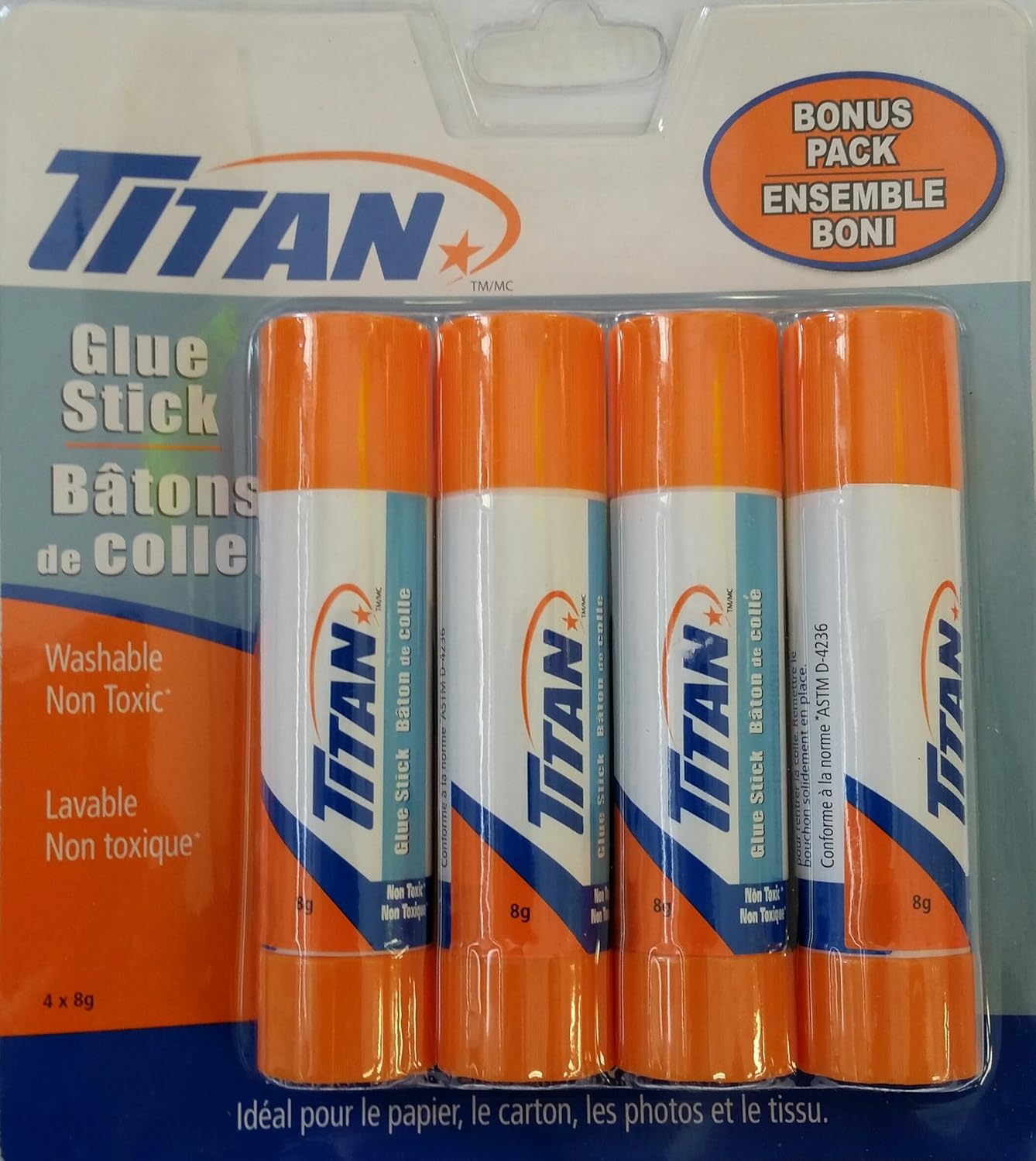 Titan Glue Stick washable non Toxic 4x8g Amazon.ca Office Products