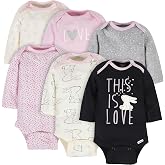 Gerber Baby Girls Long-sleeve Onesies Bodysuits