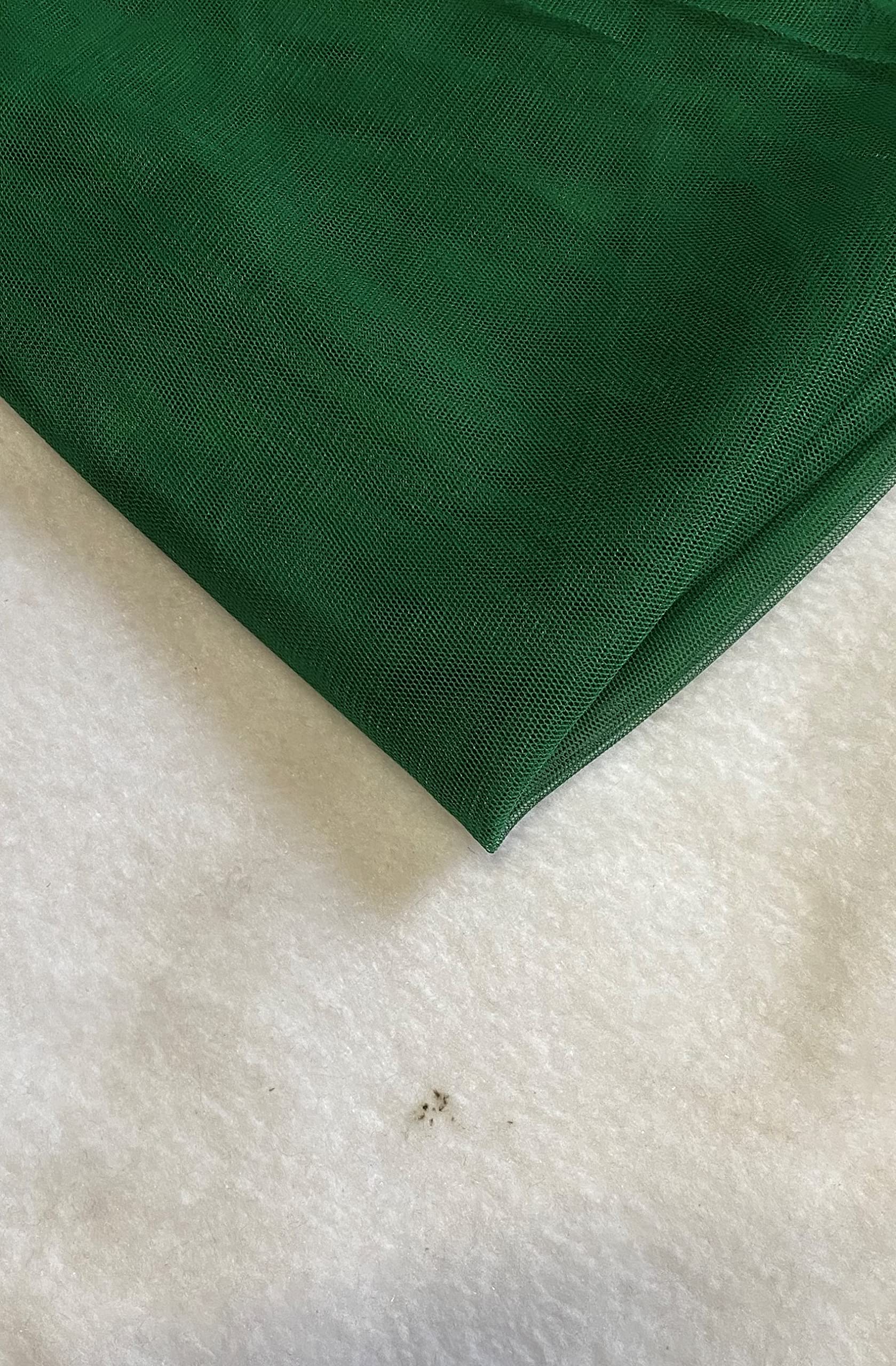 Novato Textiles Premium Dress Net Fabric Mesh Bridal Dress Fabric Nylon Material pre Cut Fabric (Bottle Green, 5 Meter)