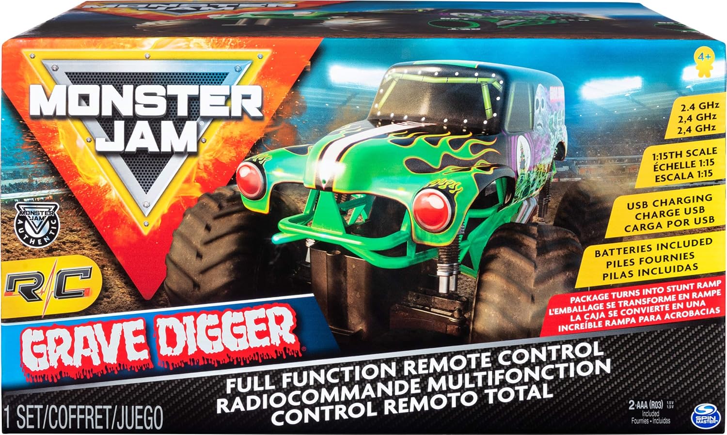 monster jam official grave digger rc truck scale 2.4 ghz