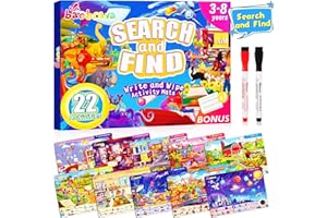 Baobrava Search and Find Game Books - Preschool Learning Activities for Kids Age 3-8, Travel Games for or Road Trip Car Airplane, Educational Seek Activity Birthday Gifts for Boys and Girls