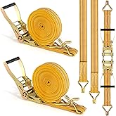 2Pack Ratchet Straps Heavy Duty, 2” 32Ft Tie Down Straps Ratchet, Tie Down Ratcheting with Double J Hook, 4000 LB Break Strength Cargo Strap Ratcheting for Moving, Trailers, Motorcycles and Car Roof