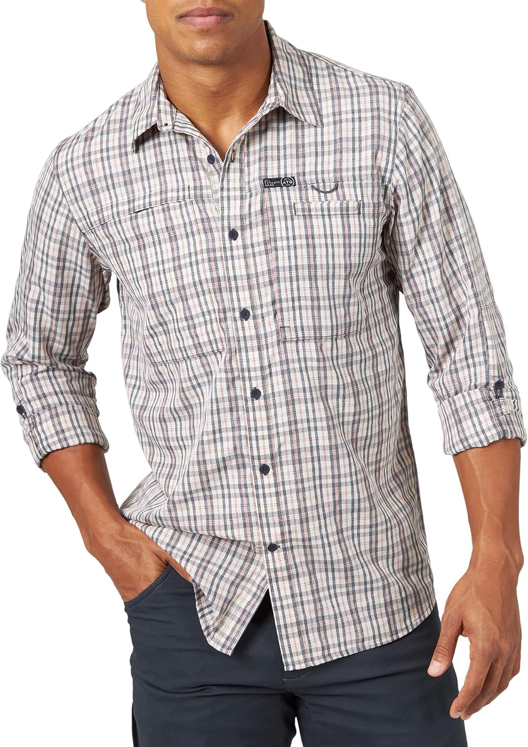 ATG by Wrangler Men's Long Sleeve Hike to Fish Shirt at  Men’s Clothing store