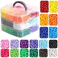 4800 Pcs Pony Beads Kit For Jewelry Making - 6x9mm, 18 Colors, Glitter & Shapes, Storage Box
