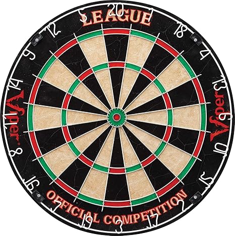 Amazon Com Viper League!    Regulation Bristle Steel Tip Dartboard Set - viper league regulation b!   ristle steel tip dartboard set with staple free bullseye galvanized metal