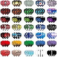 30 Pcs Darts Flights Set - Thick PET Standard Shape Flights For Dart Games
