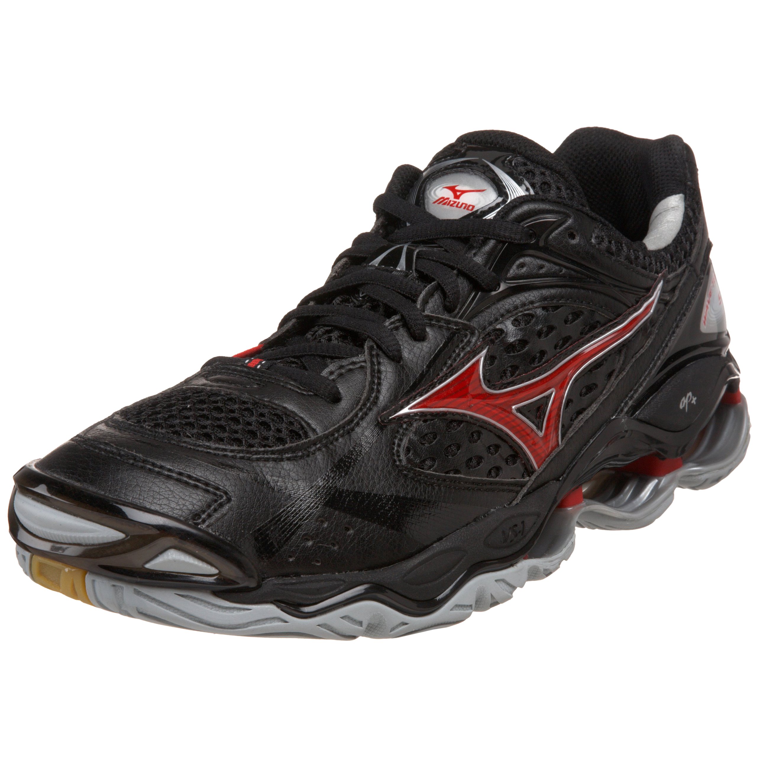 Mizuno Men's Wave Tornado Volleyball Shoe, Black/Red/Silver on