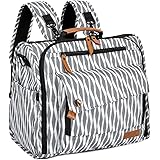 ALLCAMP Zebra Diaper Bag/Multi-Functional Convertible Diaper Backpack Messenger Bag,Large Capacity, Waterproof and Stylish