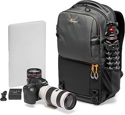 Lowepro Fastpack BP 250 AW III Kamerarucksack - Kameratasche/Fotorucksack für spiegellose und DSLR-Kameras wie Nikon D850, 300D, mit Zugang per QuickDoor, Fach für 13-Zoll-Laptop, Ripstop, Grau