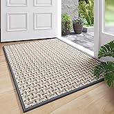 Door Mat 17"x30",Door Mat Indoor Entrance Dirt Resistant and Absorbent Non-Slip Rubber Backing Front Door Mats Washable Low-Profile Indoor Mats for Entryway, Inside Entrance Easy Clean Gray