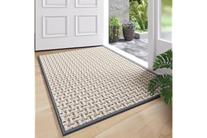 YDKGL Door Mat Entrance 24"x35", Dirt Resistant and Absorbent, Non-Slip Rubber Backing Floor Mats, Easy Clean Low-Profile Doormat for Entryway, Front Door, Inside Entrance, Grey