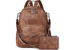 OPAGE Leather Backpack Purse for Women Fashion Ladies Convertible Shoulder Casual Travel Bags With Wristlet