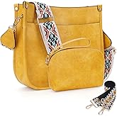HKCLUF Crossbody Bag Purse for Women 2PCS/Set Leather Hobo Handbag Wallet Set With 2Adjustable Guitar Strap Shoulder Bag | Purse, 2PCS/Set, Leather, Wallet Set, Purse