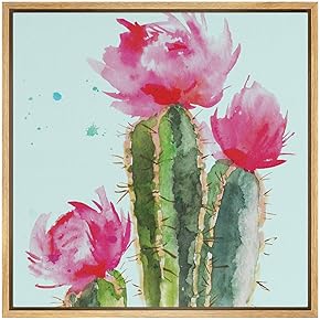 SIGNWIN Framed Canvas Wall Art Echinopsis Huascha Red...