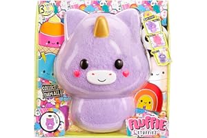 Fluffie Stuffiez Unicorn Large Collectible Feature Plush 11" - Surprise Reveal Unboxing with Huggable ASMR Fidget DIY Fur Pulling, Ultra Soft Fluff