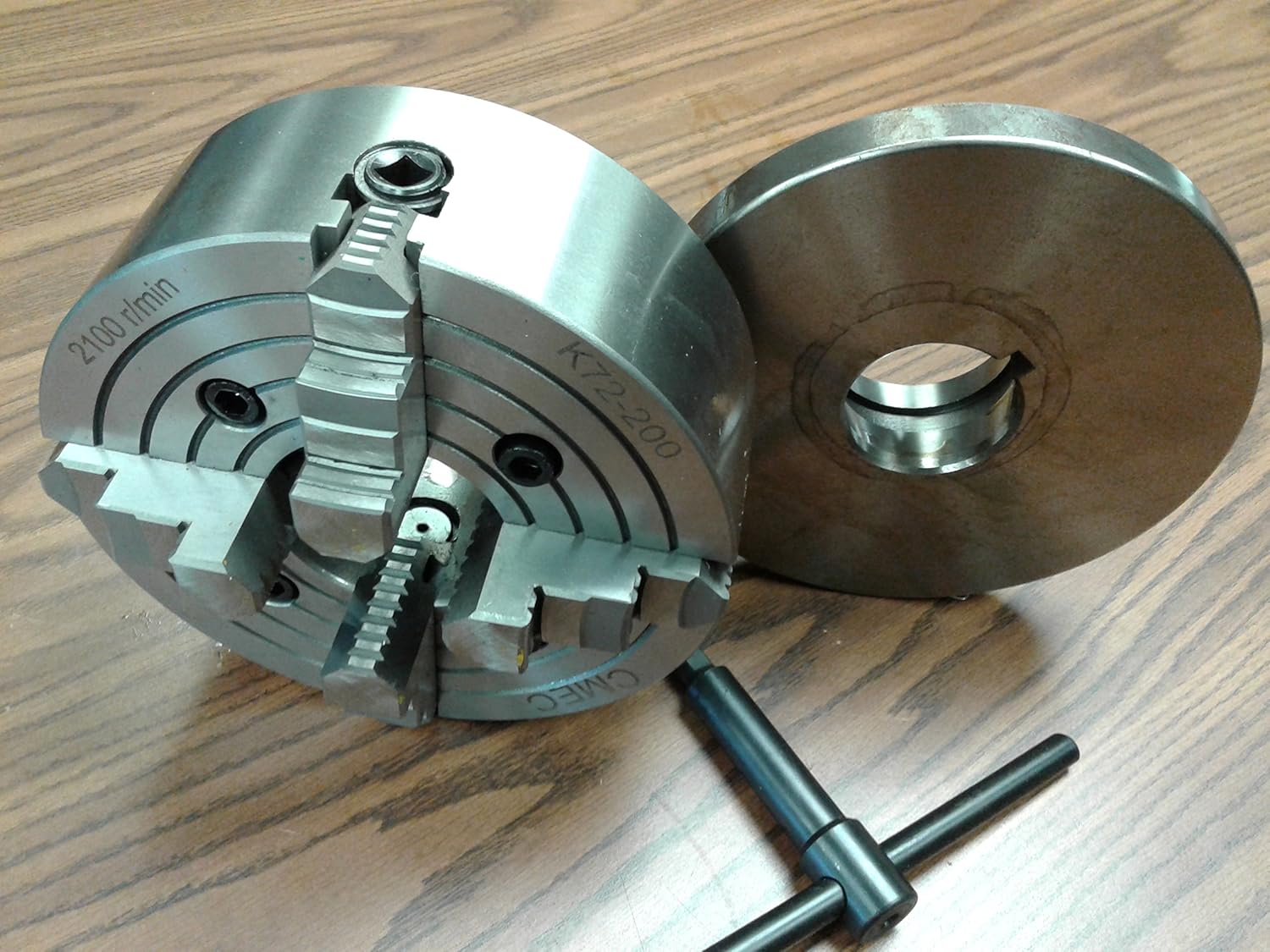 8" 4JAW Lathe Chuck w. Independent Jaws w. L00 Adapter semiFinish