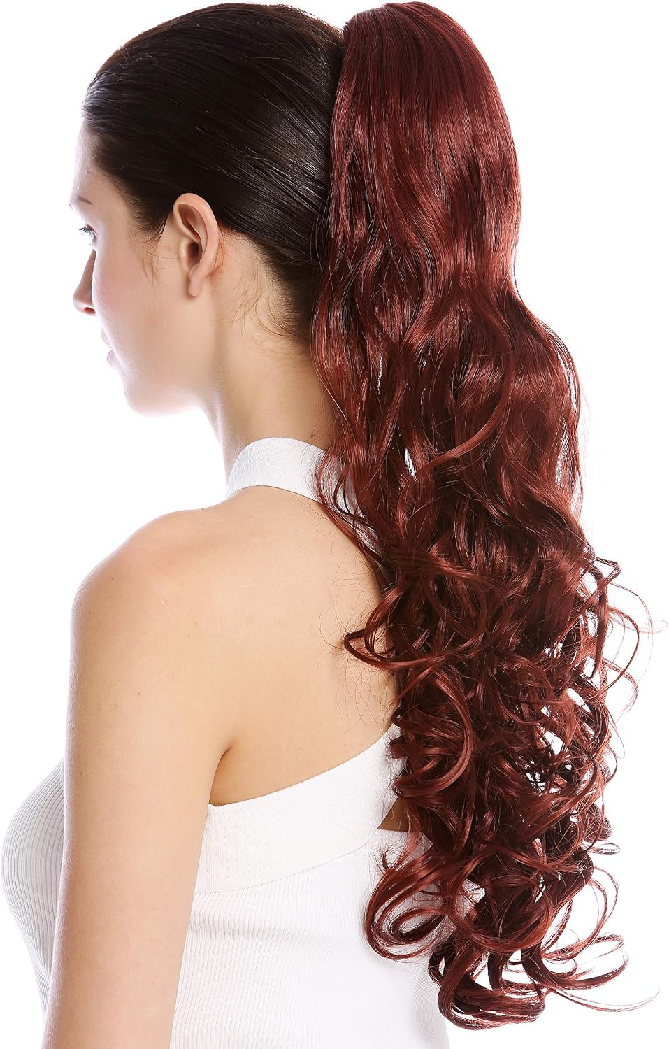 WIG ME UP - DM44-V-131 Ponytail Hairpiece Extensions long voluminous curled wild straggly wet look henna copper brown auburn 21inch - Image 3
