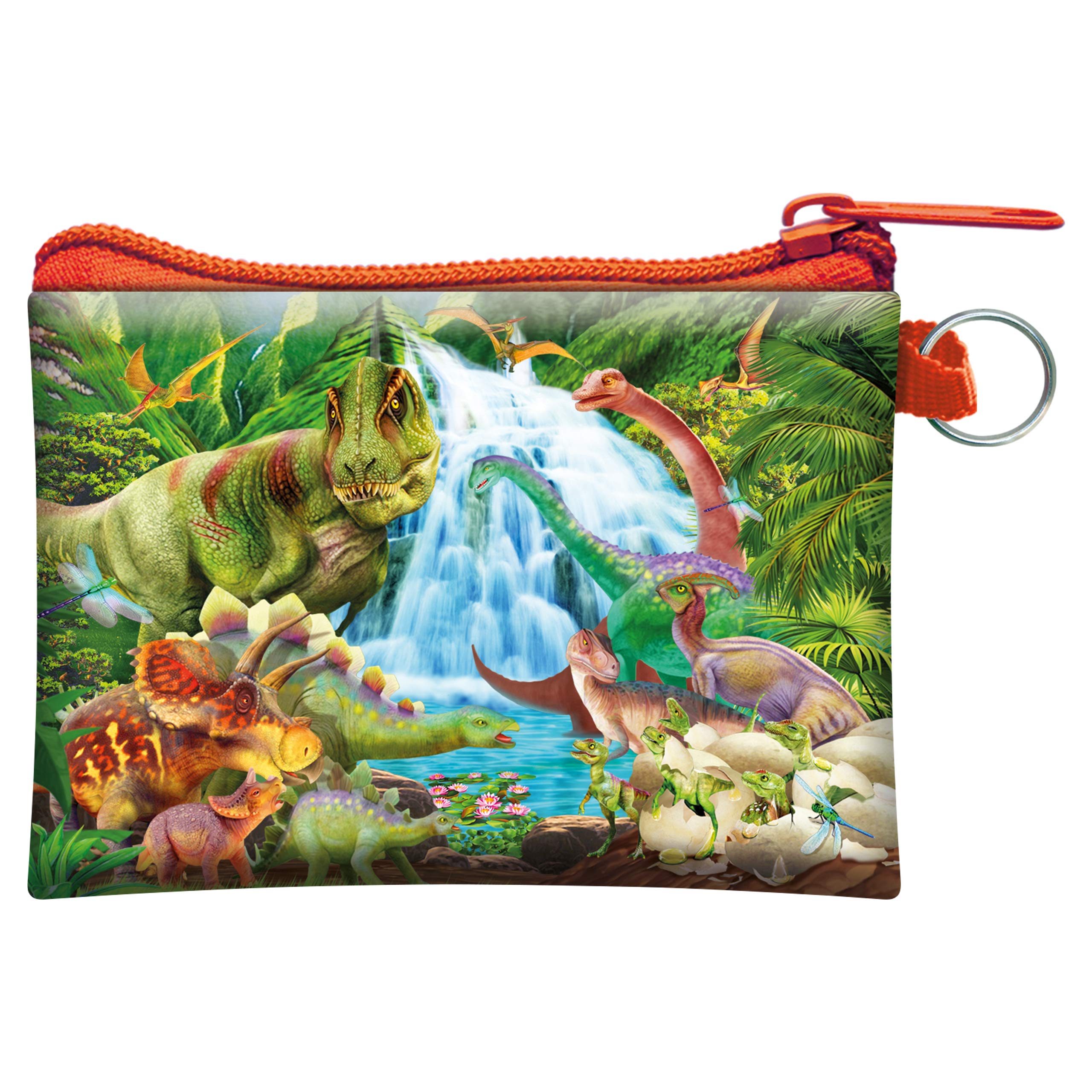 3D LiveLife Coin Purse – Dinosaur Mountain from Deluxebase. Lenticular Prehistoric Themed Wallet Featuring Secure Zip, Compact Design for Cash and Card Storage. Perfect Jurassic Animal Gift.