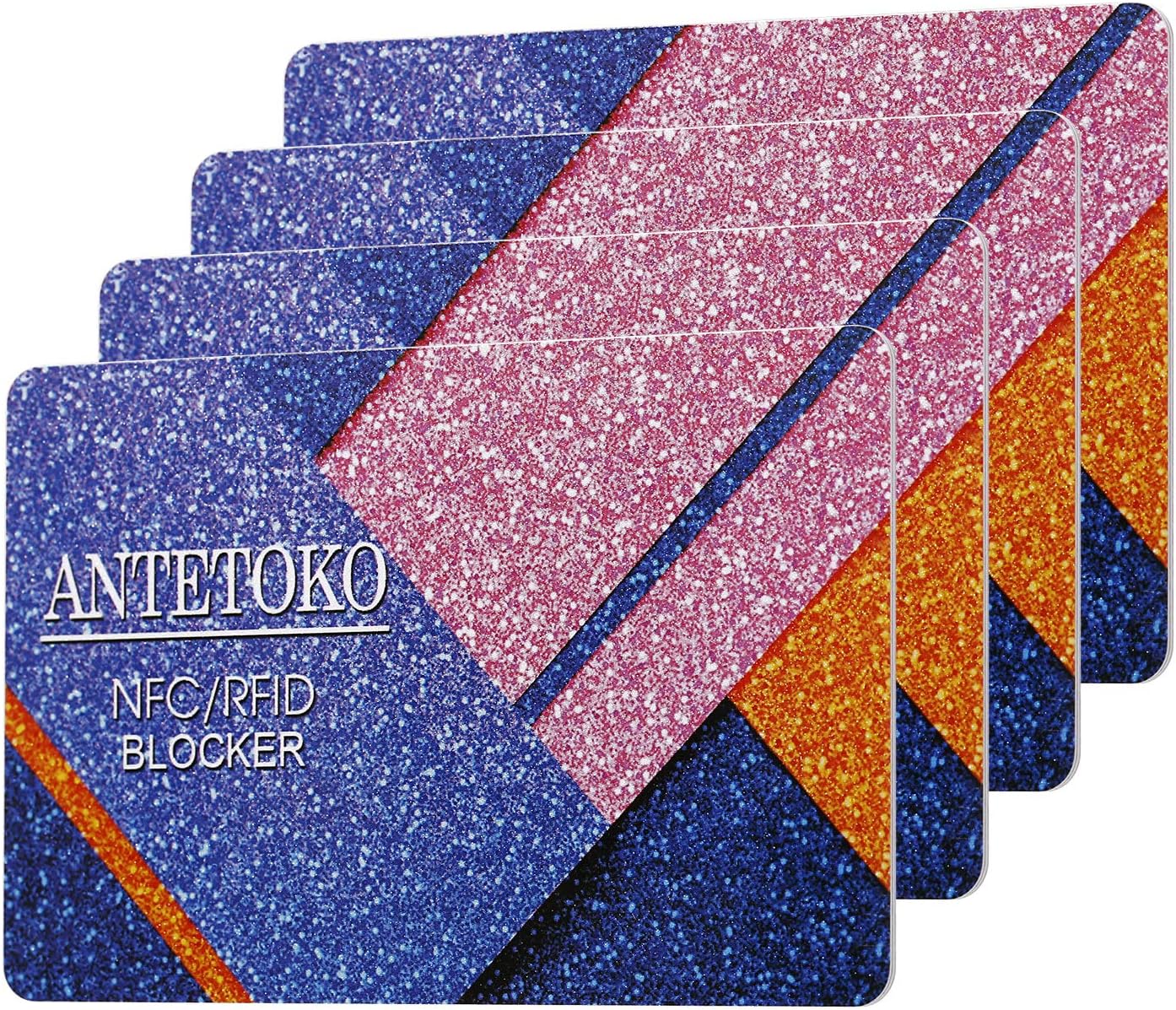 RFID Blocking Card | Credit and Debit Card Protector | Shield Your Wallet, Purse, Passport and More from RFID/NFC Skimming | 4 RFID Security Cards Included (White)
