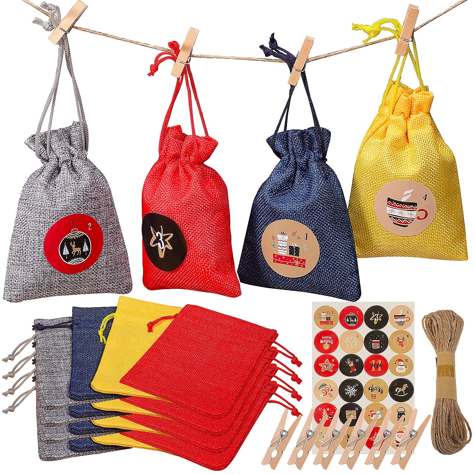 Advent Calendar 2020,24Pcs Hanging Ornaments Christmas Animals Relief Toys,Xmas Christmas Decorations for Wall Christmas Tree (red2)