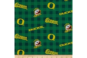 SYKEL ENTERPRISES NCAA Oregon Ducks Buffalo Plaid Cotton, Fabric by the Yard