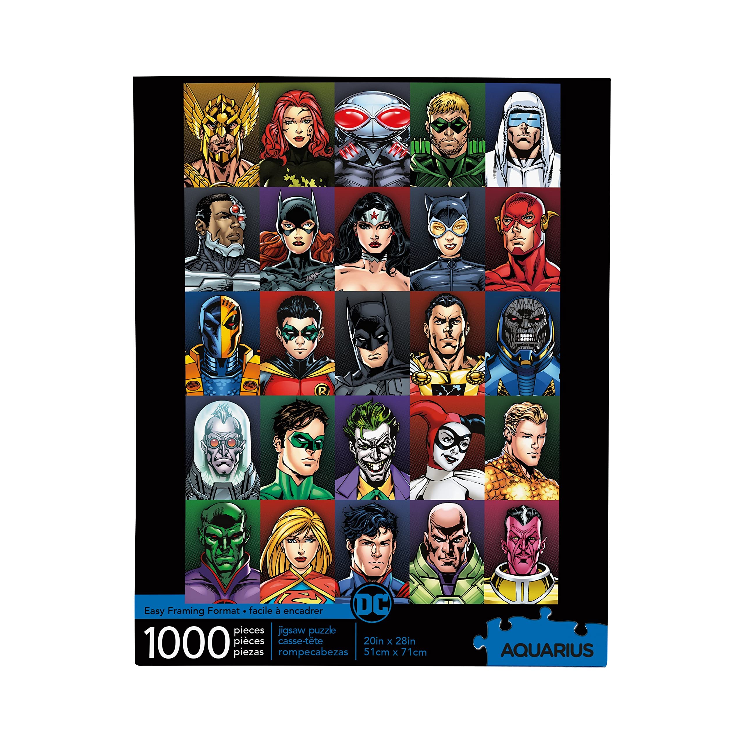 AQUARIUS 65359 DC Comics-Faces 1000 Piece Jigsaw Puzzle, Multi-Colored One Size